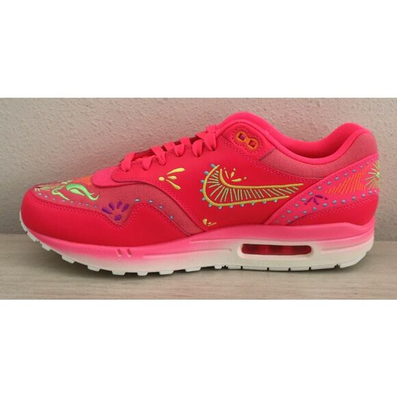 Nike FQ8172-645 Men 10.5 Women 12 Pink “Day of the Dead” Air Max 1 PRM Shoes - Picture 5 of 14